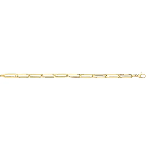 9ct Yellow Gold Ladies 7.5" Paperclip Bracelet 4.4g